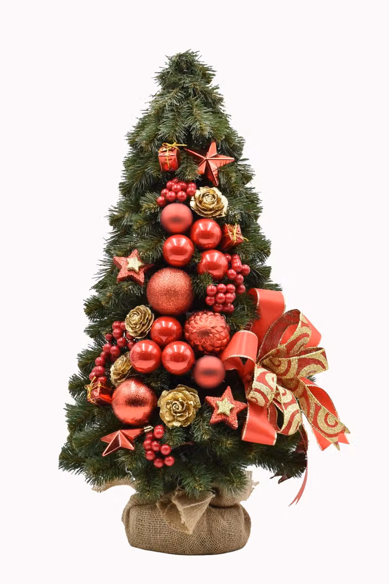 PINUS COMPANY | Choinka - 60 cm - Czerwona - Ręcznie wykonana - Elegancka dekoracja świąteczna