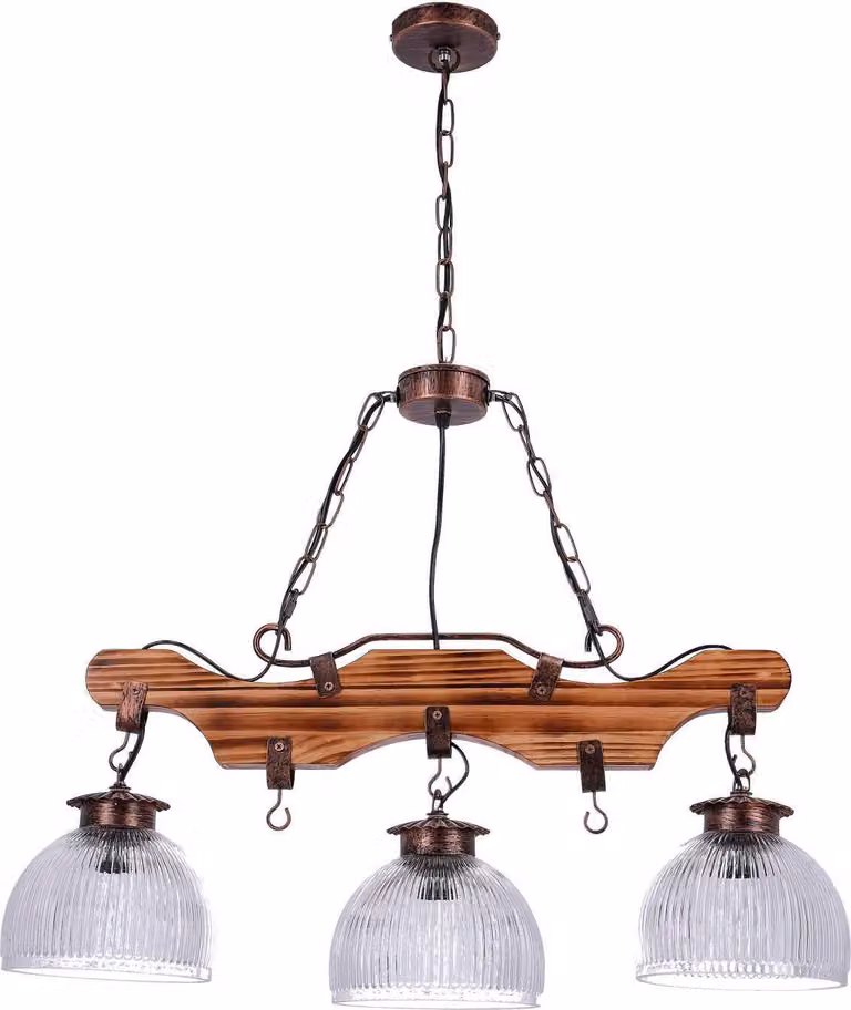 TIBU drewniana lampa vintage drewniana lampa wisząca stół jadalnia salon E27 regulowana wysokość wspornik 3 płomienie
