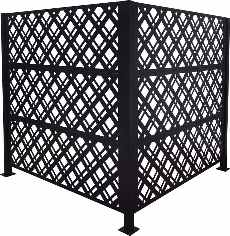 Osłona na pojemniki na śmieci Relaxdays, model Diamond, 2 panele o wymiarach 120 x 120 cm (wys. x szer.), modułowa osłona zapewniająca prywatność, ogrodzenie na pojemniki na śmieci, kolor czarny