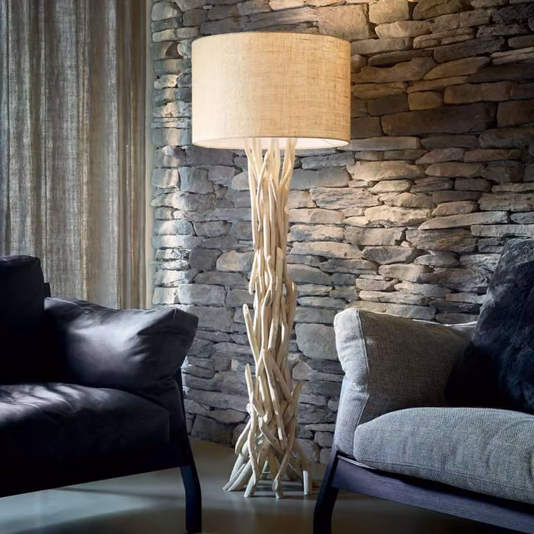 Drewniana lampa podłogowa DRIFTWOOD 1 żarówka