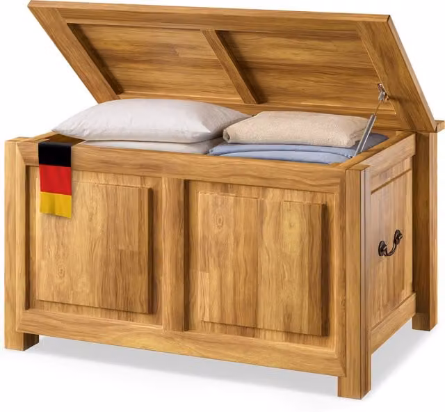Skrzynia drewniana Deuba z drewna akacjowego w kolorze brązowym W x S x G: 85 x 44 x 48 cm