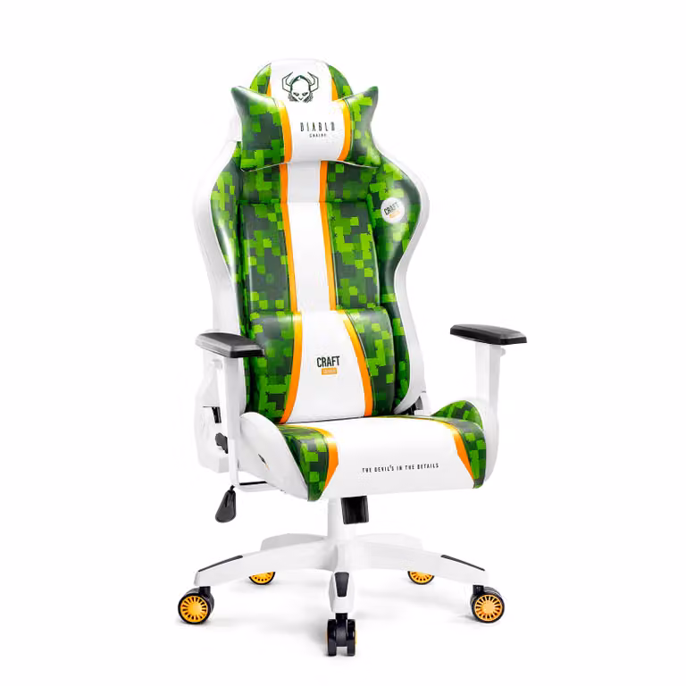 DIABLO Fotel Gamingowy Obrotowy Krzesło dla Gracza | Podłokietniki Poduszka pod Lędźwie i Kark | X-One 2.0 | Normal Size, Craft Edition