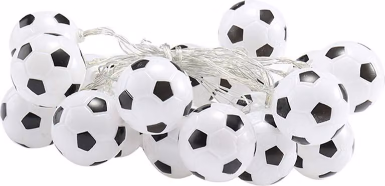3M Football fairy lights 20 LED ciepłe białe światło nocne do użytku wewnątrz, piłka nożna, na zewnątrz, bajkowe światła, akcesoria ogrodowe, formowane oświetlenie linowe, dekoracja domu, oświetlenie na uroczystości piłkarskie, akcesoria do sypialni