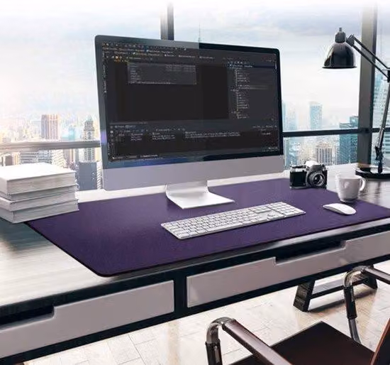 Bureau Baseball 95x40 cm Fioletowy -poliuretan leer - prostokątny - wodoodporny - Gaming Muismat