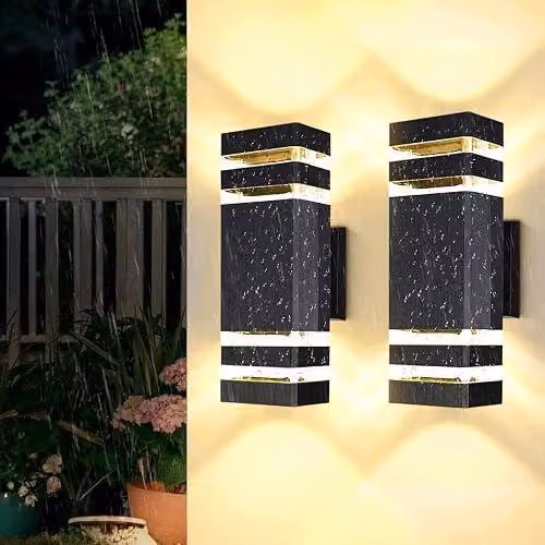 Kinkiety zewnętrzne LED 2 sztuki oświetlenie ścienne taras balkon IP65