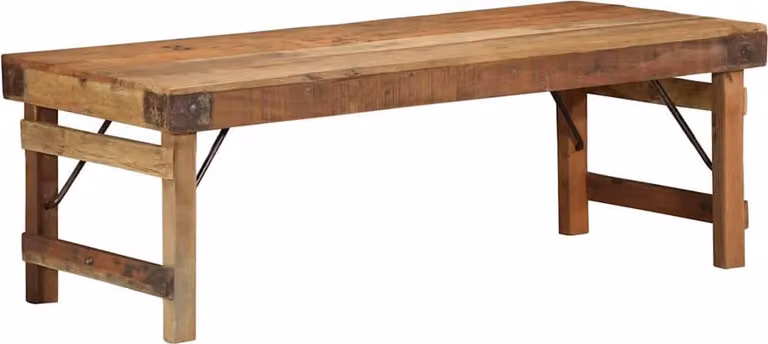 Maison Exclusive - Stół kawowy, brązowy, 110 x 55 x 40 cm, wykonany z solidnego, odnowionego drewna