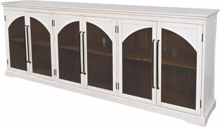 FURNLUX Kredens Avola kremowo-biało-brązowy 244 cm / Kolor główny: beżowy / Wymiary: 244 x 92 x 43 cm