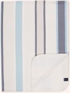 Plaid Joop! Banks w kolorze niebiesko-beżowym, pasowany, wykonany z poliestru i wiskozy, W x S: 150 x 200 cm