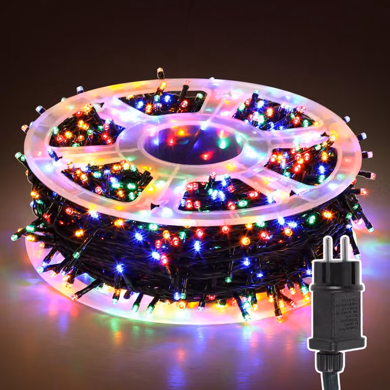 Świąteczna girlanda LED Eikuavons, 10 metrów, 100 diod LED, 8 trybów z funkcją pamięci, idealna na Boże Narodzenie, imprezy, ogród. Efekt migoczących gwiazdek, dekoracja, kolorowa
