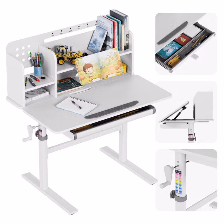 Ergonomiczne biurko dziecięce Mark Adler Study 5.0 Grey | regulowana wysokość biurka od 56 do 75 cm