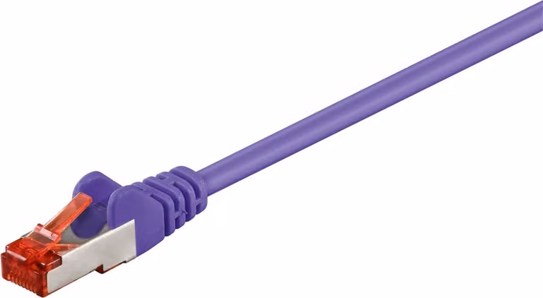 230x Goobay 93535 Kabel krosowy CAT 6, S/FTP (PiMF), fioletowy, 0,5 m - żyła miedziana (CU), powłoka bezhalogenowa (LSZH)