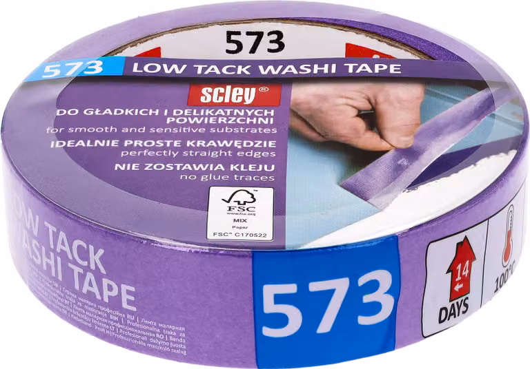 Taśma washi / taśma maskująca 25 mm x 33 m Seria 573 Scley - 1 szt. Taśma klejąca, taśma maskująca