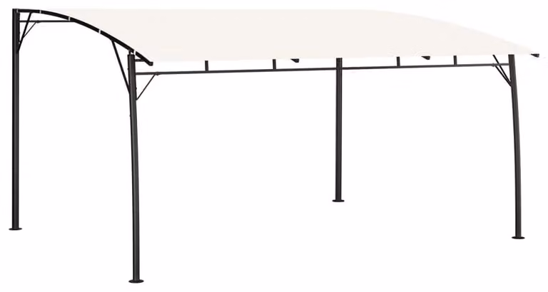 Pergola, zadaszenie tarasu - 4 x 3 m, kolor kremowy - pokrycie dachowe z 100% poliestru, rama stalowa malowana proszkowo