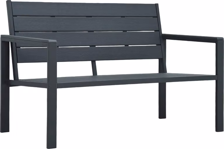 Ławka Ogrodowa, 120 Cm, Szara, Hdpe O Wyglądzie Drewna Lumarko!
