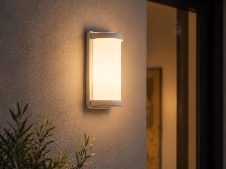 Kinkiet zewnętrzny LED oświetlenie elewacji domu ściana wiata taras biały 27cm