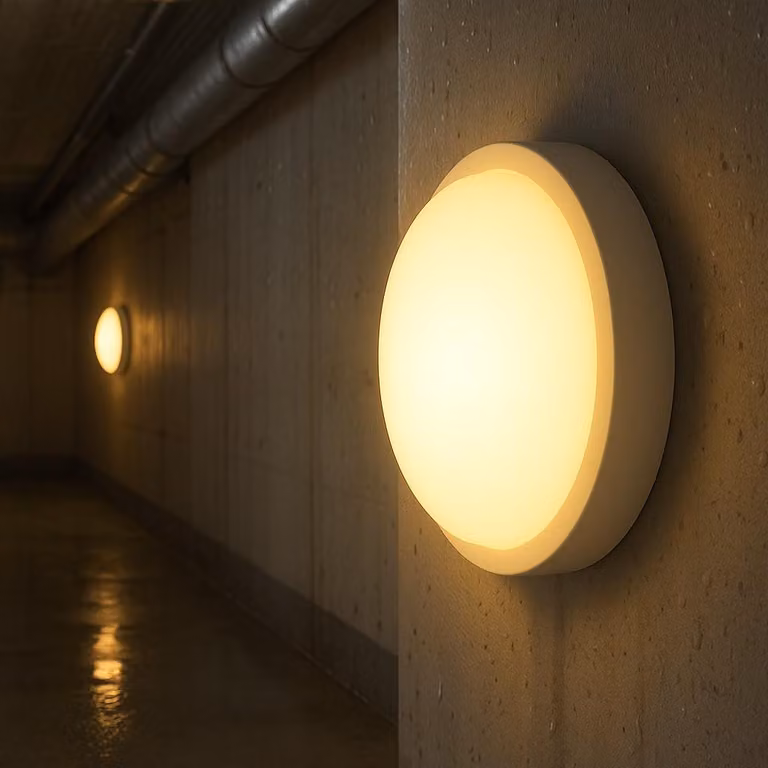Braytron LED 12W naścienna lampa sufitowa odporna na wilgoć oprawa piwnica zewnętrzna korytarz garaż 3000K IP54 łazienka