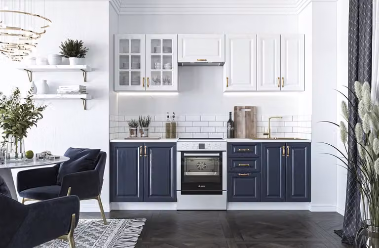 Halmar VIKTORIA 240 body: white front color: navy / white (11 carton)