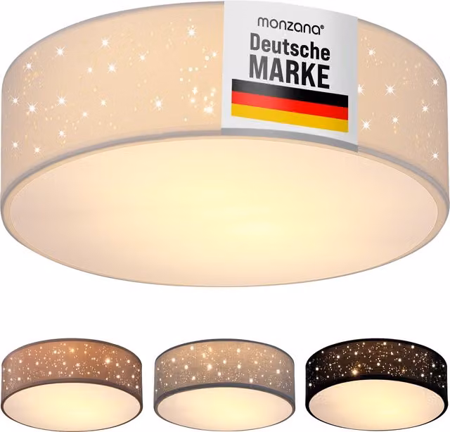 Lampa sufitowa MONZANA biała materiałowa okrągła Średnica: 30 cm