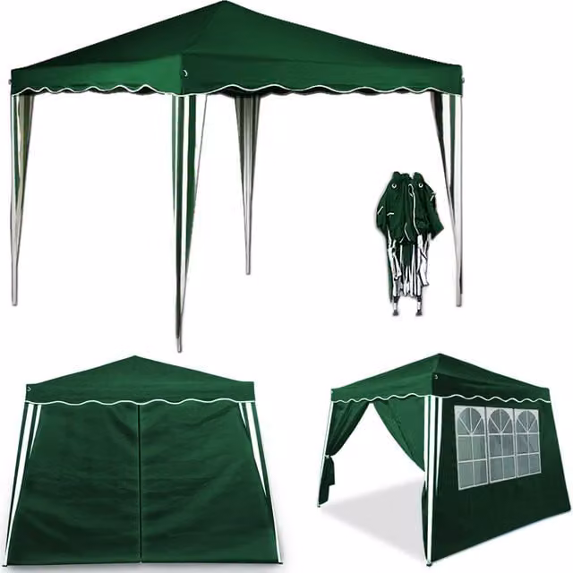 Składany pawilon Deuba Capri Green z 2 ścianami bocznymi i oknem, W x S x W: 250 x 300 x 300 cm