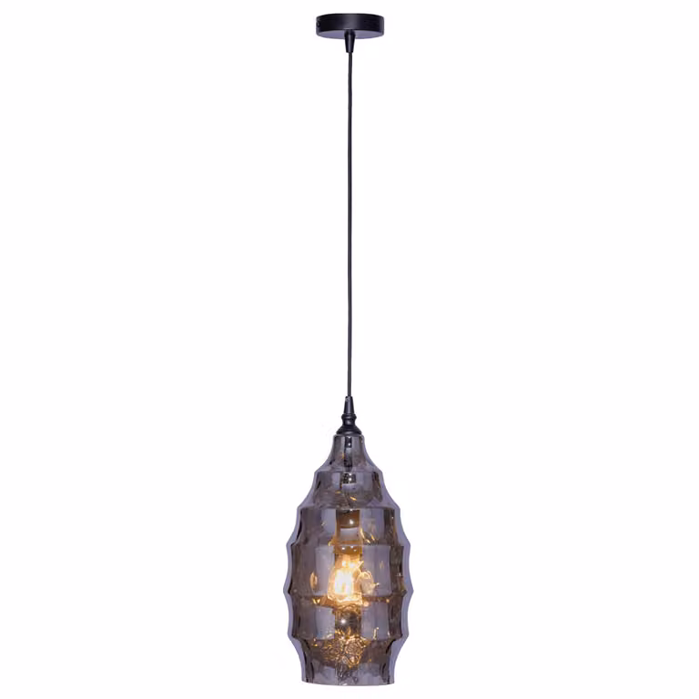 Lampa wisząca, szkło w kolorze dymu H 120 cm, SCARLETT