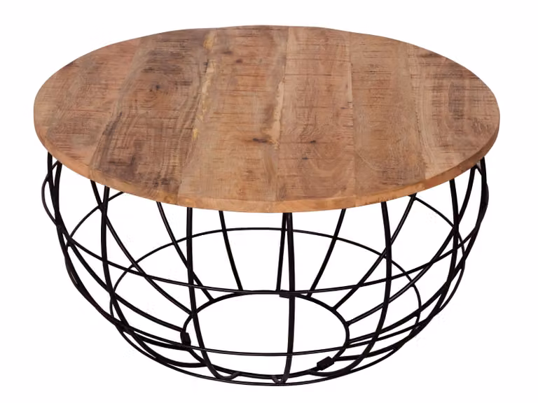 Stolik kawowy zrównoważony okrągły stolik do salonu lite drewno Londyn 75cm tytoń
