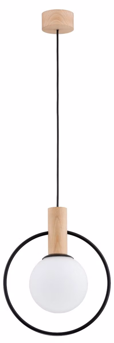 Lampa wisząca LABO jasne drewno-biała-czarna 1xE14x10W drewno wym:100x15x27,5cm IP20 Alfa