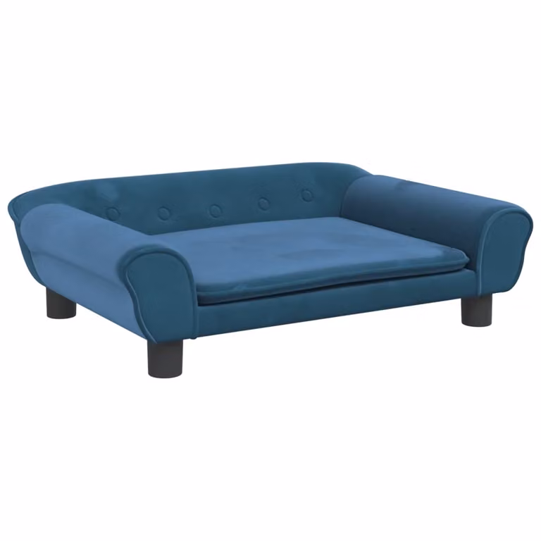 Sofa dla dzieci, niebieska, 70x45x26 cm, aksamit