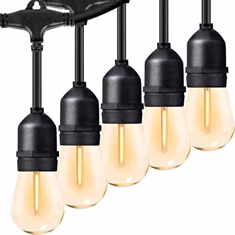 Zewnętrzne lampki choinkowe Zotoyi, 15 m, lampki choinkowe, LED + 1 plastikowe IP65 wodoodporne, odporne na warunki atmosferyczne, na zewnątrz, ogród, taras, impreza, wesele, ciepłe