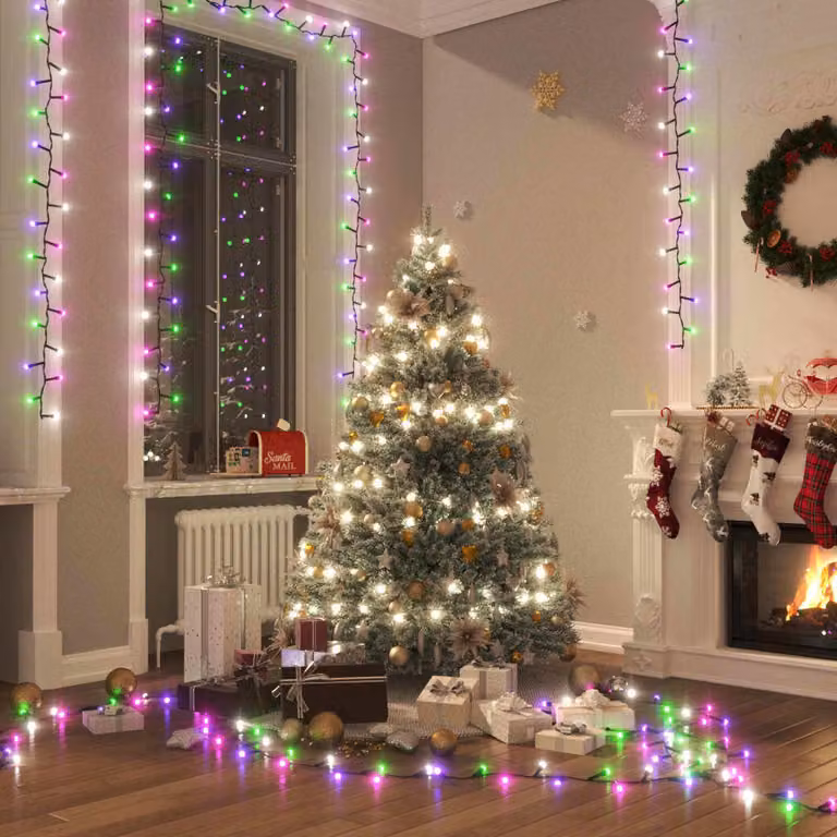 The Living Store Oświetlenie LED z 3000 diodami LED Pastel Multicoloured 65 m PVC