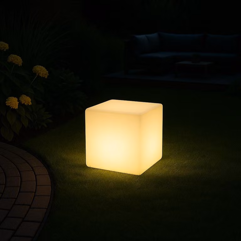 MeLiTec Solar light - Solarna lampa ogrodowa LED ze zmianą kolorów - Oświetlenie ogrodu balkonu tarasu - Długość 30 cm - Plastik - Kostka - LK04-6