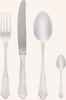 Komplet sztućców Dolce & Gabbana Casa 4-częściowy, srebrny, polerowany metal, w etui