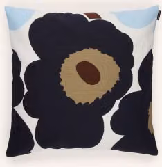 Marimekko Poszewka na poduszkę dekoracyjną Unikko, bawełniana, beżowa, 50 x 50 cm