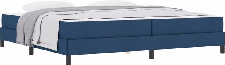 vidaXL Niebieskie łóżko na sprężynach 200 x 200 cm z tkaniny
