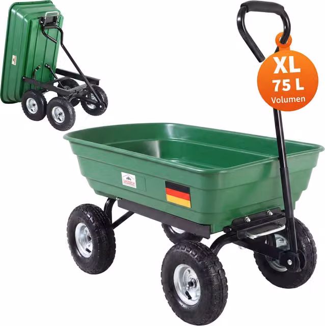 Wózek plażowy transportowy Gardebruk Zielono-Czarny W: 103,5 cm, S: 51 cm, W: 92,5 cm