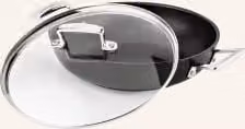 Patelnia Le Creuset z pokrywką szklaną, aluminium, nieprzywierająca, kolor czarny