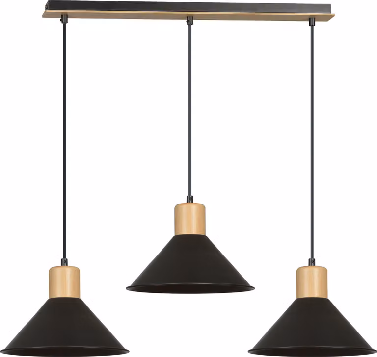 Żyrandol Emibig 3xE27 60W ROWEN 3 BLACK 1044/3