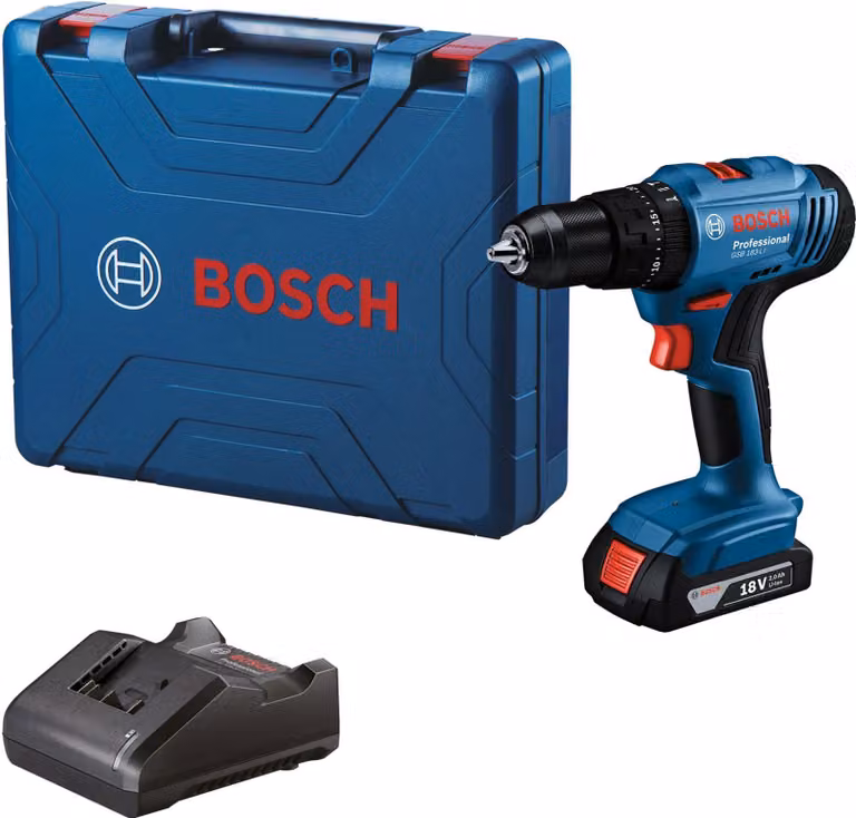 WIERTARKA UDAROWA BEZPRZEWODOWA BOSCH PROFESSIONAL GSB 183 Li 18 V, 56,00 nm, ILOŚĆ AKUMULATORÓW 1, 2,00 Ah, WALIZKA