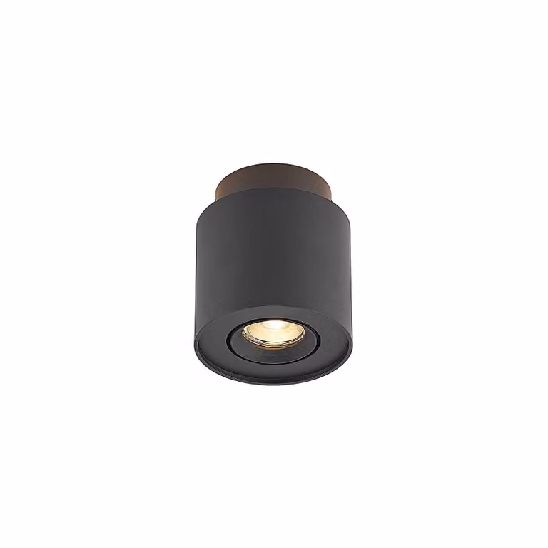 Arcchio lampa sufitowa Walisa, Ø 10 cm, czarny, metal, GU10