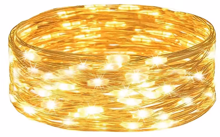 Łańcuch LED Nano – 1 m, 10 diod LED, 2xCR2032, ciepła biel