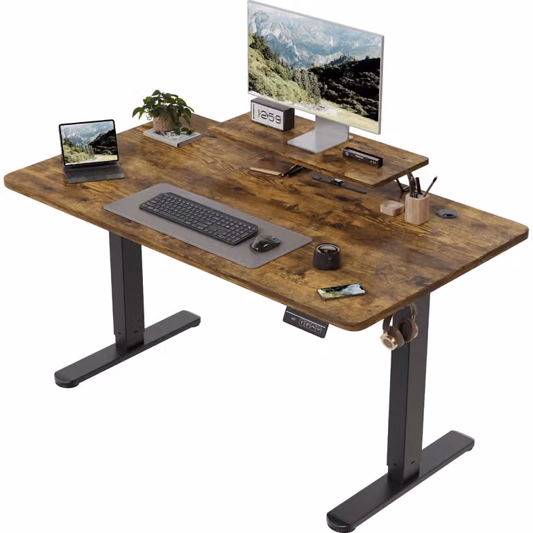 Biurko elektrycznie regulowane na wysokość - 120 x 60 cm - białe - meble biurowe - biurko stojące