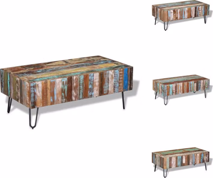 vidaXL Stolik kawowy stare drewno 100x50x38 cm - Stoliki kawowe