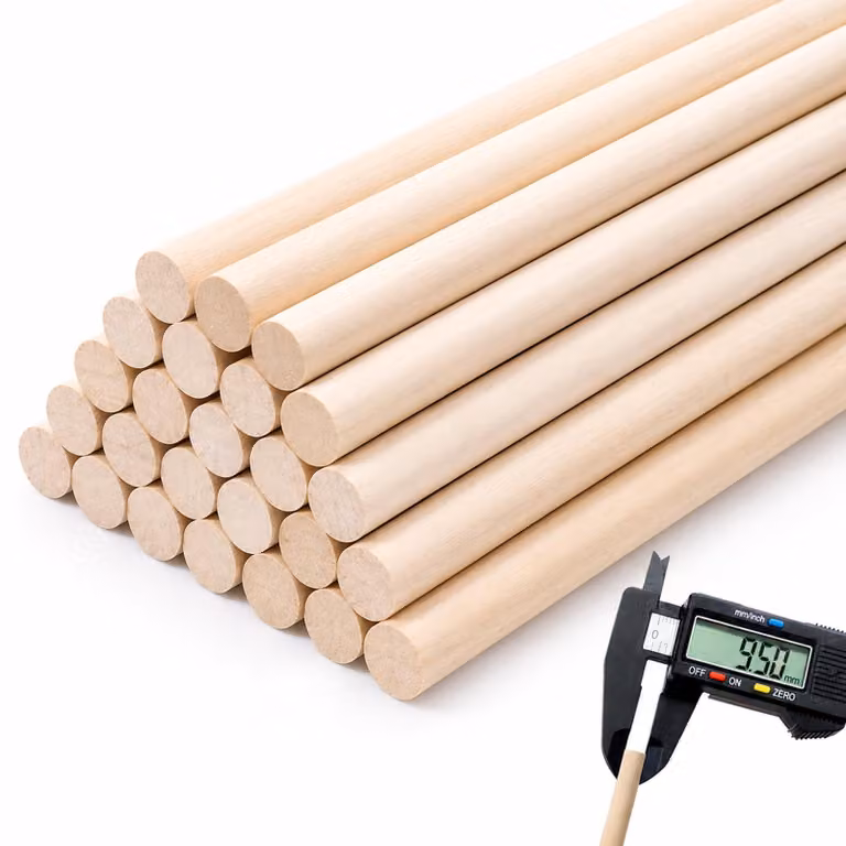 Drewniane kołki, 20 sztuk, średnica 9,5 mm, długość 30 cm, do rękodzieła i majsterkowania