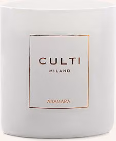 Świeca zapachowa Culti Aramara w kolorze białym o owocowo-drzewnym aromacie