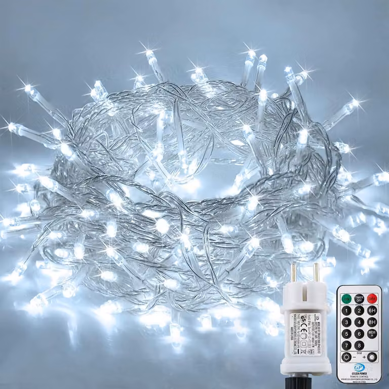 Światełka zewnętrzne - 12 metrów - 120 diod LED - Świąteczna girlanda z 8 trybami - Wodoodporna (IP44 + IP65) - Dekoracja choinkowa - Do użytku podczas imprez