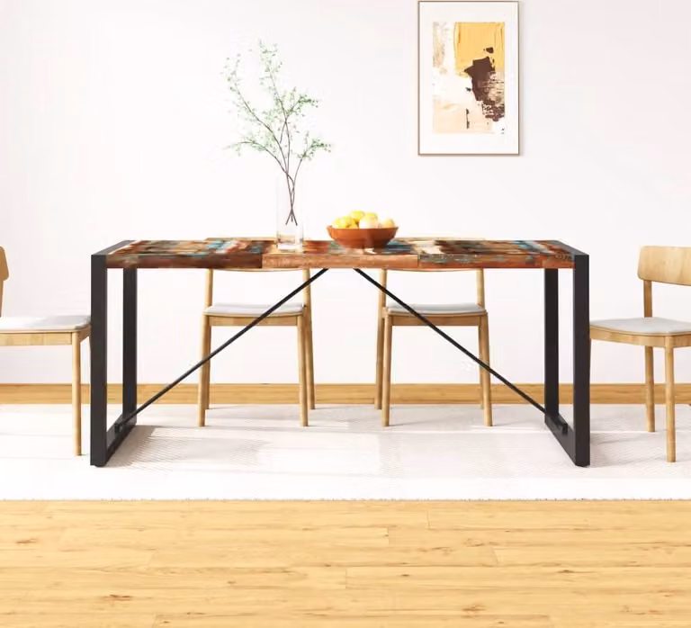 Maison Exclusive – Stół jadalny z litego drewna postarzanego, 180 cm