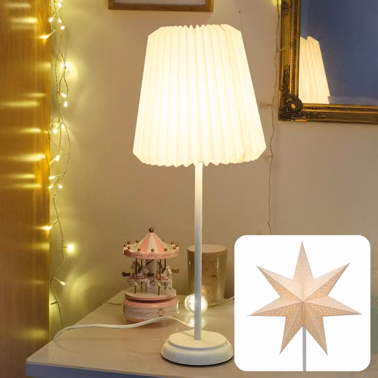 Lampa papierowa gwiazda dekoracja metalowa podstawa klosz składany oświetlenie świąteczne