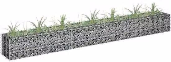Ogrodowa kosz na kamienie ze stali ocynkowanej – 270 x 30 x 30 cm – Trwała donica na kwiaty do ogrodu i na taras