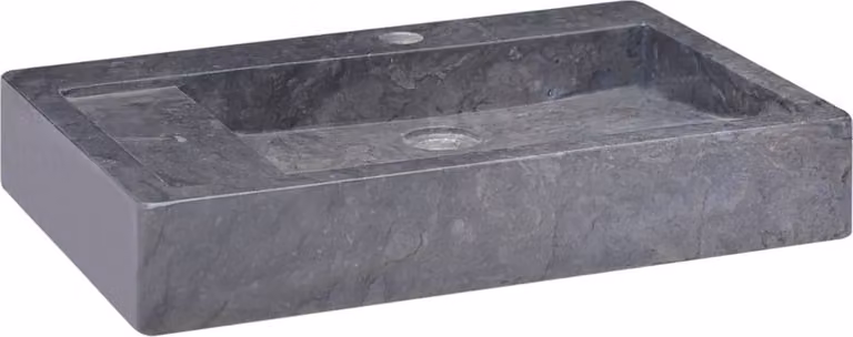 Umywalka, czarna, 58x39x10 cm, marmurowa