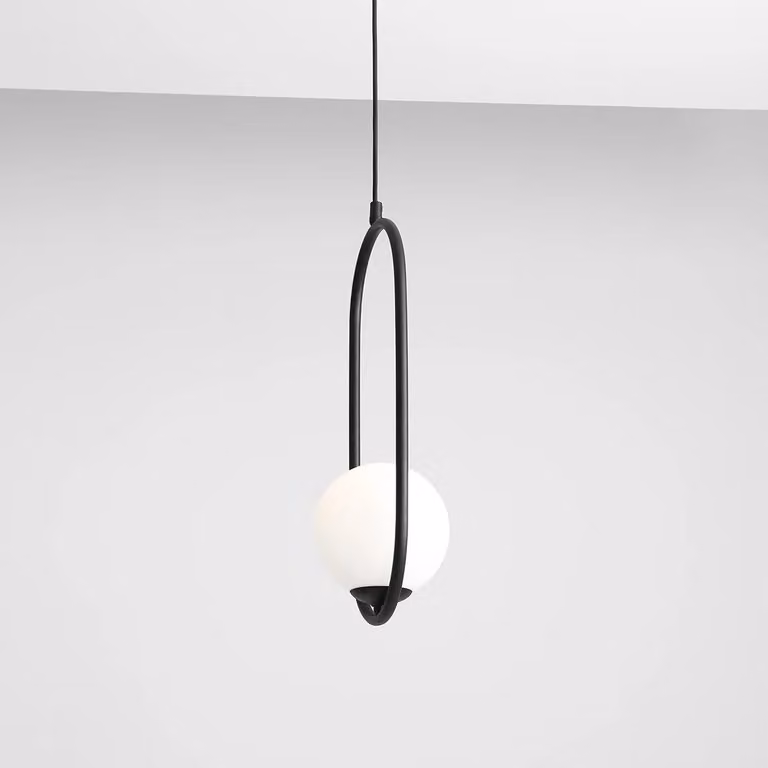 Lampa wisząca Riva czarno-biała 1xE14x10W szkło wym:200x18,5x25cm IP20 Aldex