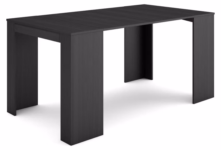 Rozkładany stół konsolowy i jadalny, 160 cm, czarny, dla 8 osób